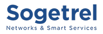 Sogetrel Logo - Expert en Networks et Smart Services Logo bleu Sogetrel avec le texte Networks & Smart Services, expert en infrastructures et réseaux.